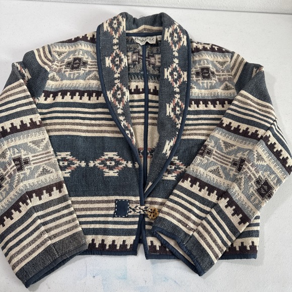 Vtg Flashback Cropped Jacket Women M Southwest Aztec Western Cowgirl Ranch Rodeo - Picture 2 of 12